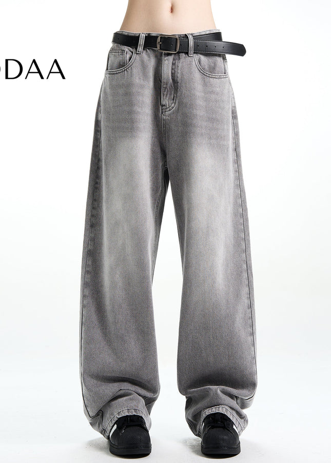 Smoke Grey Loose Fit Vintage Straight Jeans - S / Grey - Men’s Jeans