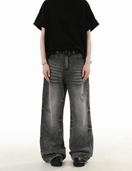 Smoke Grey Retro Loose Fit Jeans for Men and Women - S / Dark Blue - Men’s Jeans