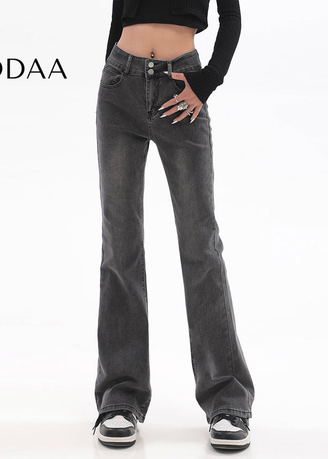 Smoky Gray High-Waisted Bootcut Jeans for Women - S / Grey - Women’s Jeans