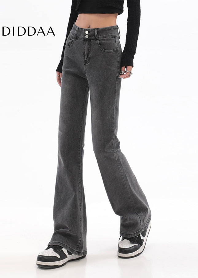 Smoky Gray High-Waisted Bootcut Jeans for Women - Women’s Jeans