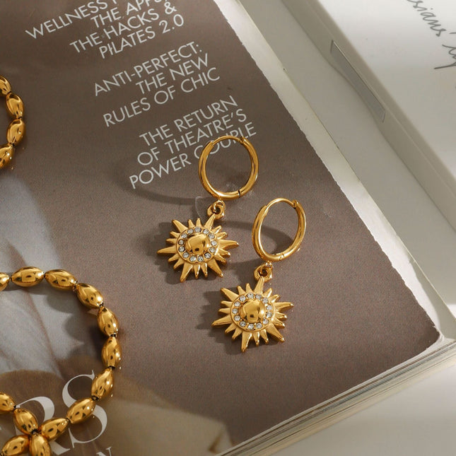 Jieding Europe and the United States with full diamonds, titanium steel earrings, non-fading earrings, light luxury, high-end earrings, stainless steel jewelry, cross-border