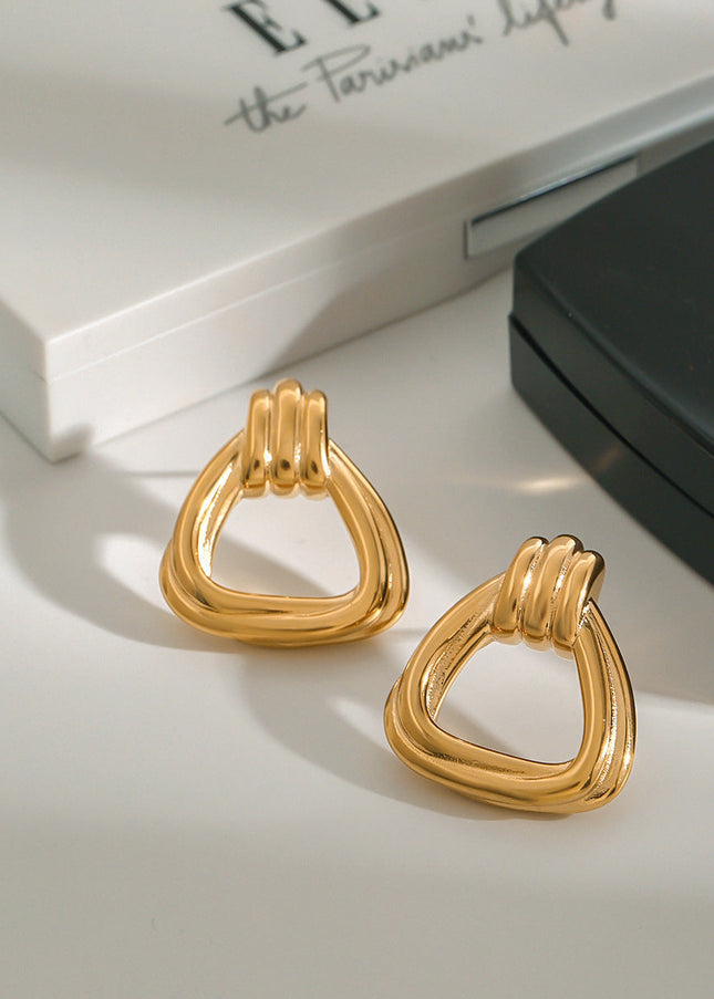 Jieding European and American titanium steel stud earrings, light luxury, high-end earrings, non-fading earrings, stainless steel earrings, cross-border