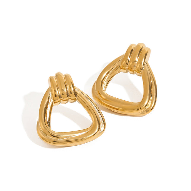 Jieding European and American titanium steel stud earrings, light luxury, high-end earrings, non-fading earrings, stainless steel earrings, cross-border