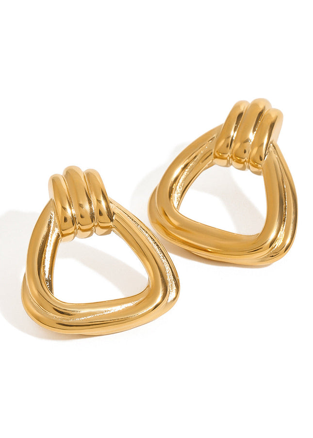 Jieding European and American titanium steel stud earrings, light luxury, high-end earrings, non-fading earrings, stainless steel earrings, cross-border