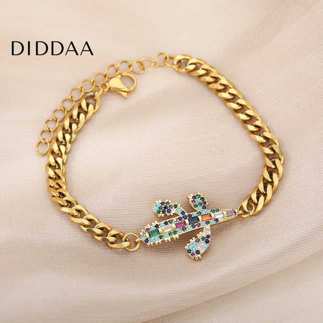 Souffle Bracelet | Gold Zirconia Spaceship Bracelet - Gold - Bracelets