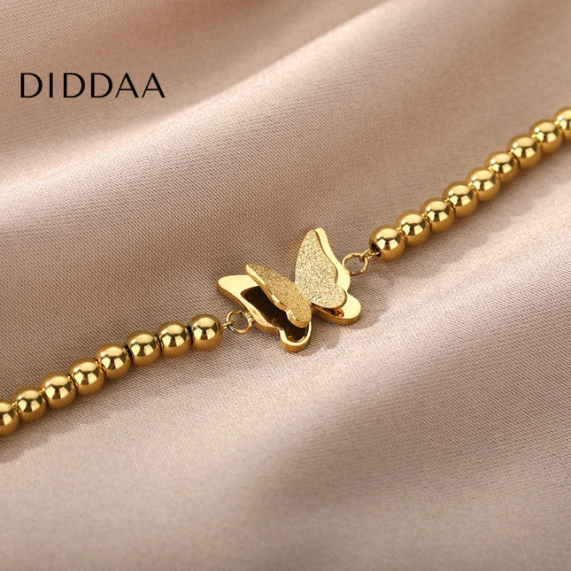 Soule Bracelet | Gold Beaded Butterfly Women’s Bracelet - Gold - Bracelets