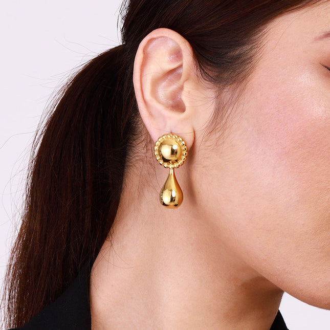 Jieding European and American stainless steel drop earrings high-quality geometric earrings titanium steel earrings cross-border jewelry