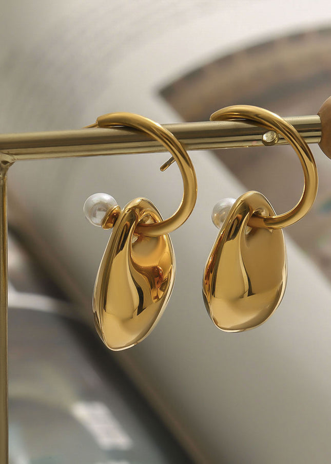 Jieding European and American titanium steel earrings, light luxury, high-end earrings, stainless steel earrings, non-fading, 18k gold jewelry cross-border