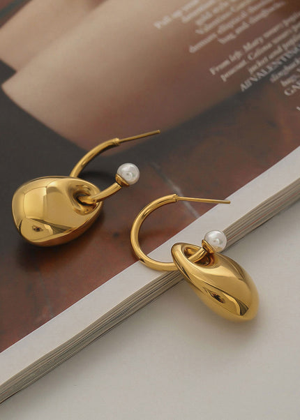 Jieding European and American titanium steel earrings, light luxury, high-end earrings, stainless steel earrings, non-fading, 18k gold jewelry cross-border