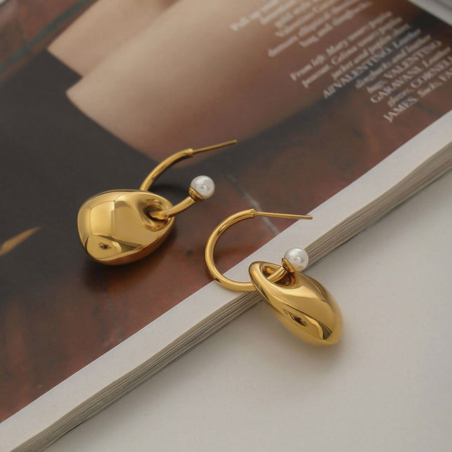 Jieding European and American titanium steel earrings, light luxury, high-end earrings, stainless steel earrings, non-fading, 18k gold jewelry cross-border