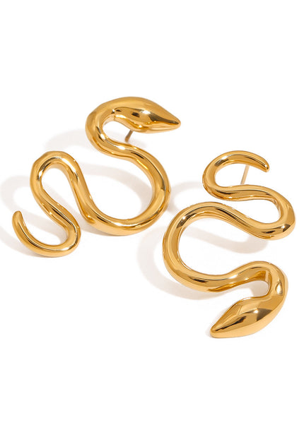 Jieding European and American stainless steel snake stud earrings, light luxury, high-end earrings, non-fading, titanium steel jewelry, cross-border earrings