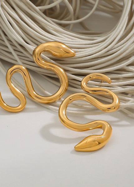 Jieding European and American stainless steel snake stud earrings, light luxury, high-end earrings, non-fading, titanium steel jewelry, cross-border earrings