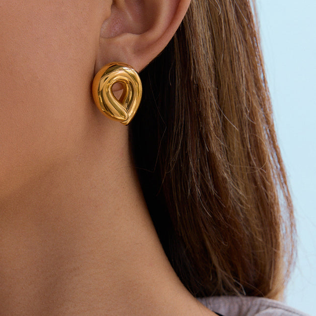 Jieding European and American stainless steel stud earrings earrings design sense niche earrings titanium steel jewelry cross-border earrings vacation