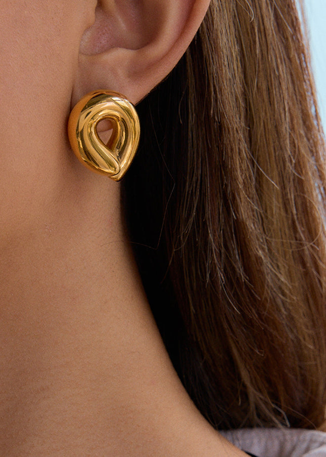 Jieding European and American stainless steel stud earrings earrings design sense niche earrings titanium steel jewelry cross-border earrings vacation