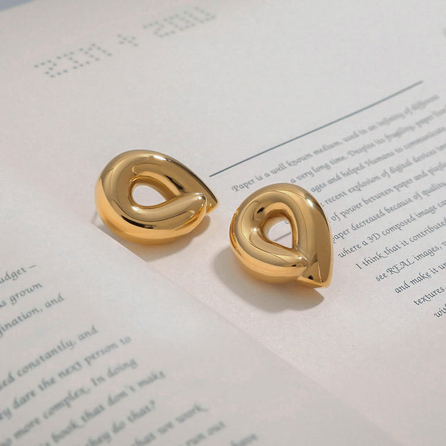 Jieding European and American stainless steel stud earrings earrings design sense niche earrings titanium steel jewelry cross-border earrings vacation