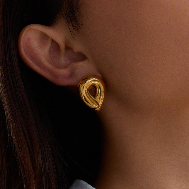 Jieding European and American stainless steel stud earrings earrings design sense niche earrings titanium steel jewelry cross-border earrings vacation