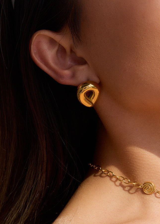 Jieding European and American stainless steel stud earrings earrings design sense niche earrings titanium steel jewelry cross-border earrings vacation