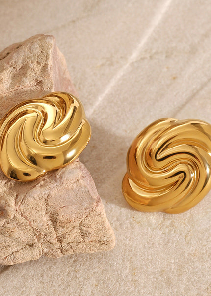 Jieding cross-border jewelry 18k gold stainless steel geometric stud earrings premium ins earrings titanium steel earrings