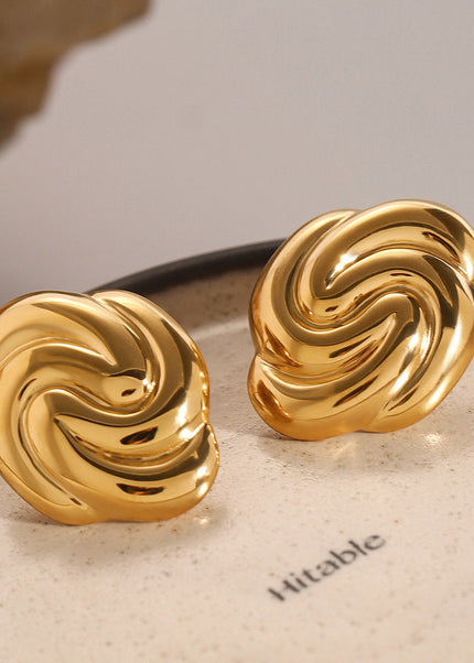 Jieding cross-border jewelry 18k gold stainless steel geometric stud earrings premium ins earrings titanium steel earrings