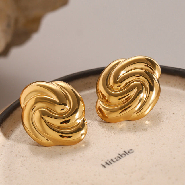 Jieding cross-border jewelry 18k gold stainless steel geometric stud earrings premium ins earrings titanium steel earrings