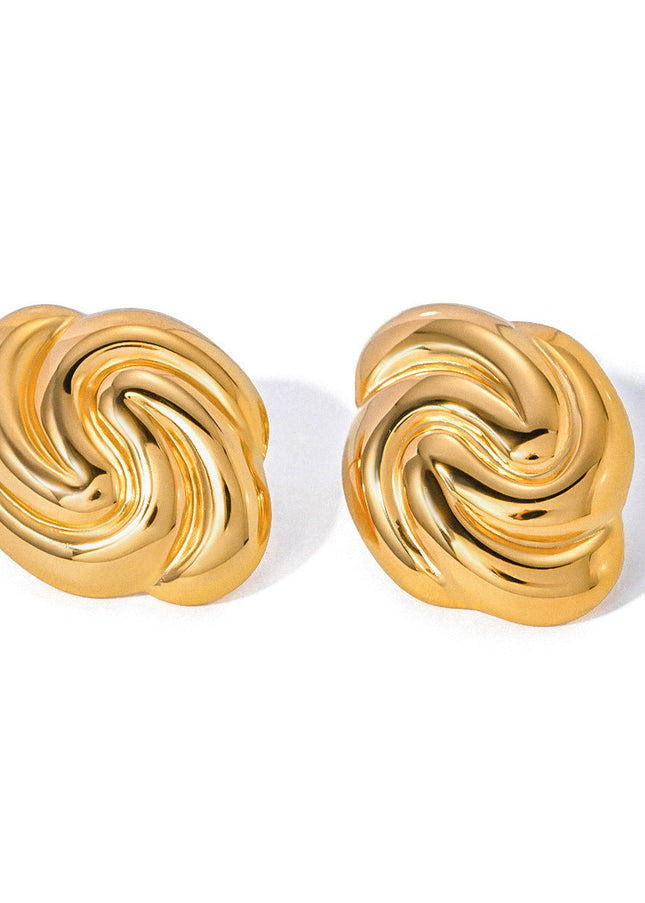 Jieding cross-border jewelry 18k gold stainless steel geometric stud earrings premium ins earrings titanium steel earrings