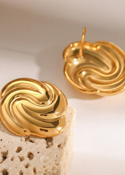 Jieding cross-border jewelry 18k gold stainless steel geometric stud earrings premium ins earrings titanium steel earrings