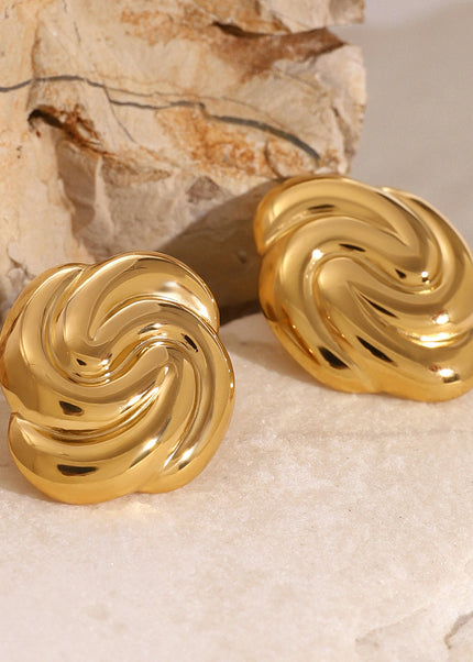 Jieding cross-border jewelry 18k gold stainless steel geometric stud earrings premium ins earrings titanium steel earrings