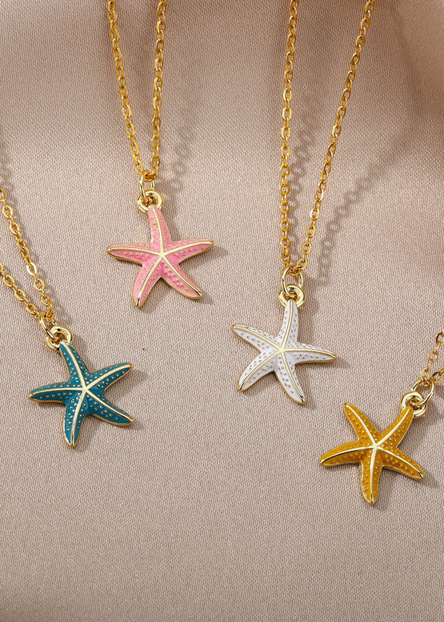 SOUVOIR 14K Gold Plated Necklaces Starfish Pendant Necklace | Gold Starfish Animal Chain