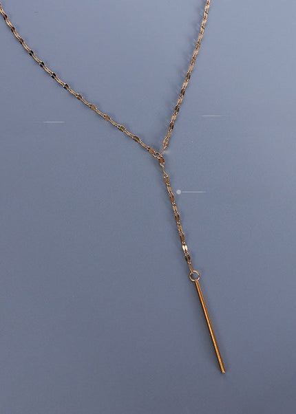 Marka: French Y-shaped necklace, short necklace with tassels, collarbone necklace, titanium steel, 18k gold, P529