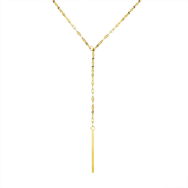 Marka: French Y-shaped necklace, short necklace with tassels, collarbone necklace, titanium steel, 18k gold, P529