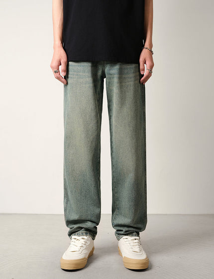 Stone-Washed Vintage Loose Straight-Leg Jeans - 28 / Vintage Blue - Men’s Jeans