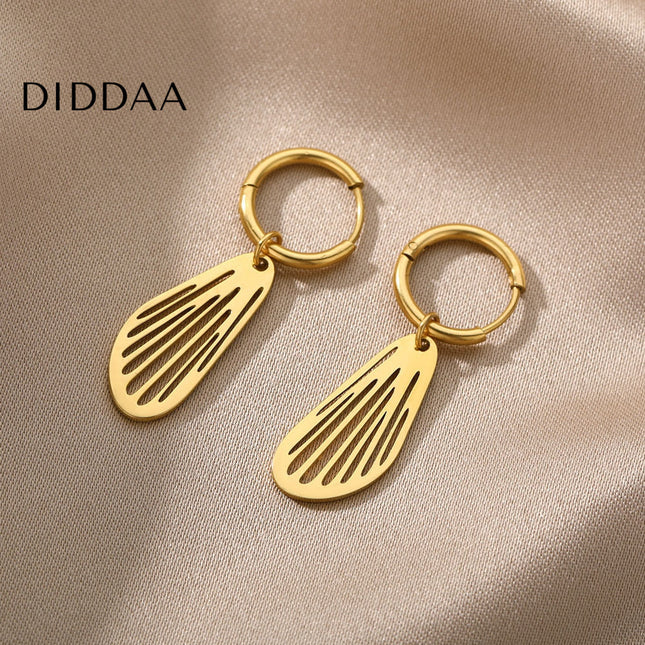 Sudan Earrings | Gold Simple Hoop Drop Earrings - Earrings