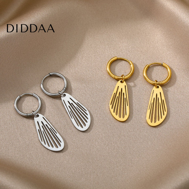 Sudan Earrings | Gold Simple Hoop Drop Earrings - Silver - Earrings