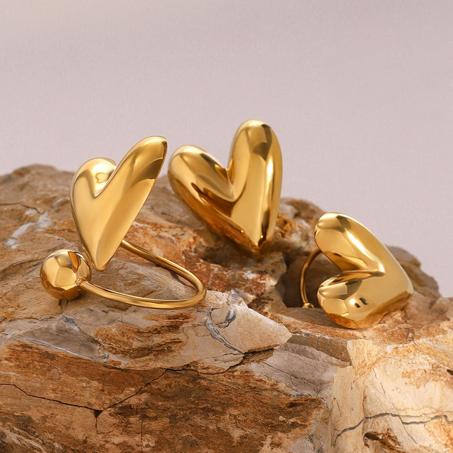 Jieding European and American stainless steel open rings, high-end sense of luxury, niche love ear bones, titanium steel, non-fading jewelry, cross-border