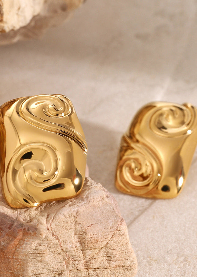 Jieding European and American stainless steel geometric stud premium ins earrings 18k titanium steel earrings cross-border earrings