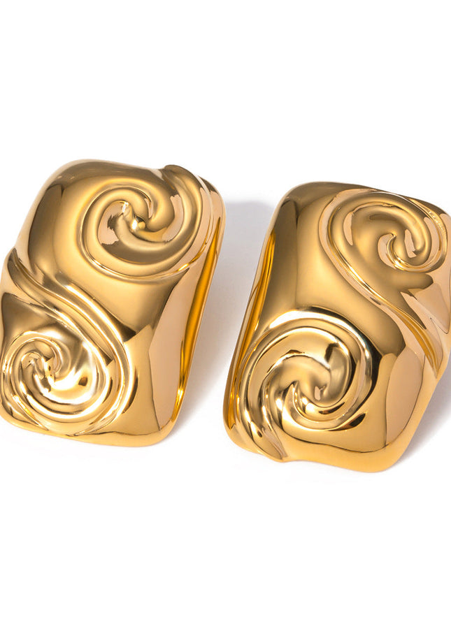 Jieding European and American stainless steel geometric stud premium ins earrings 18k titanium steel earrings cross-border earrings