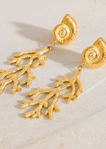 Jieding European and American stainless steel conch earrings, light luxury, high-end earrings, women's design sense earrings, titanium steel jewelry, cross-border