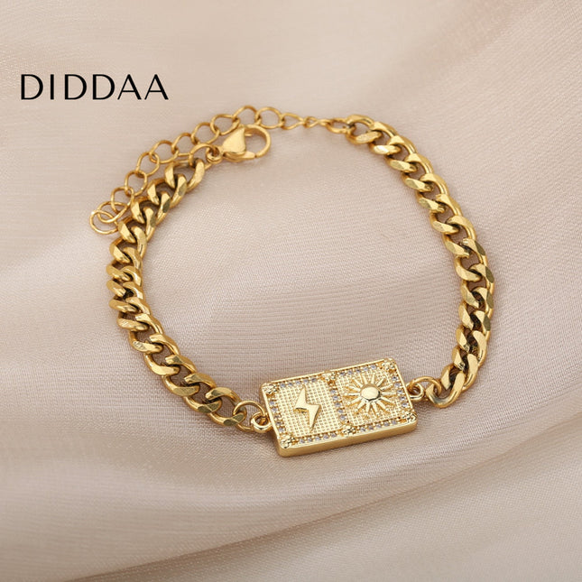 Taille Bracelet | Gold Sun & Bolt Bracelet - Gold - Bracelets