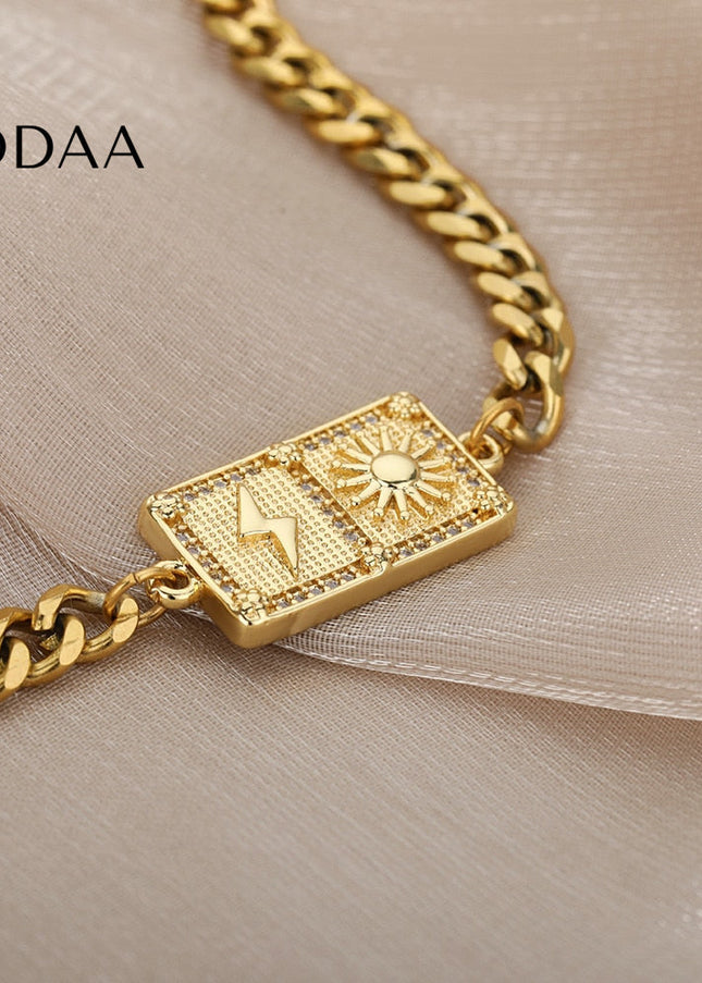 Taille Bracelet | Gold Sun & Bolt Bracelet - Gold - Bracelets