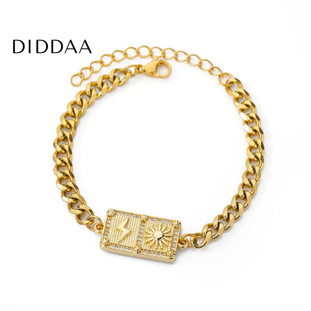 Taille Bracelet | Gold Sun & Bolt Bracelet - Gold - Bracelets