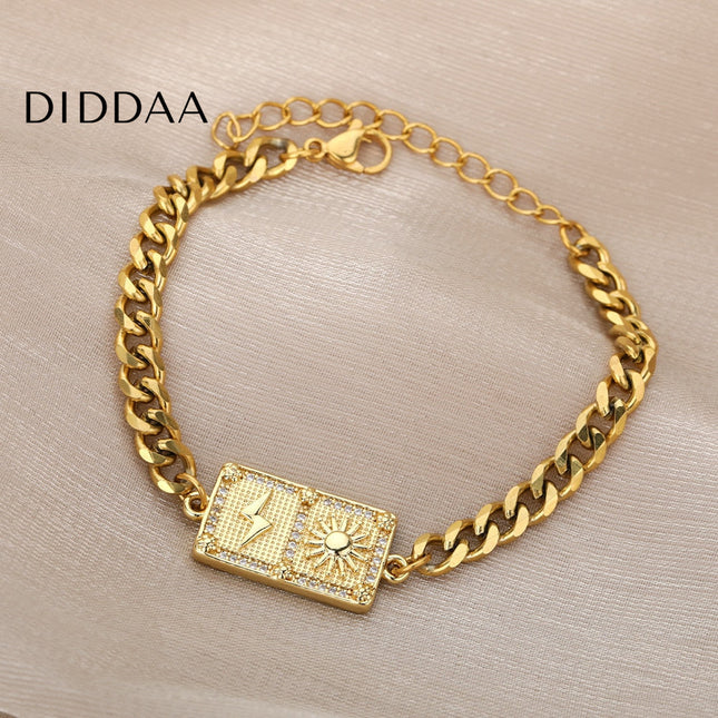 Taille Bracelet | Gold Sun & Bolt Bracelet - Gold - Bracelets