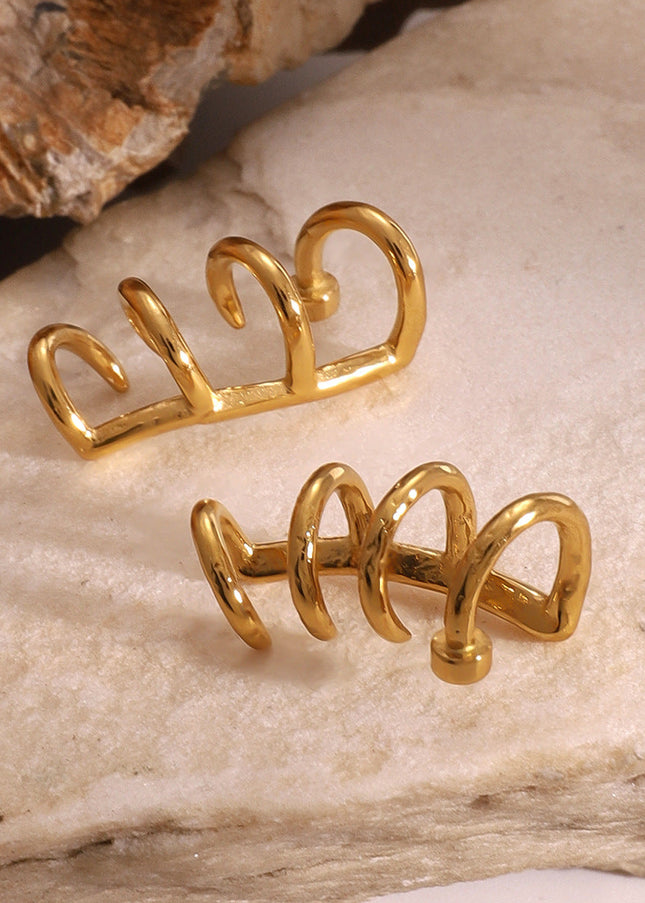 Jieding European and American stainless steel U-shaped earrings have a sense of luxury, no piercings, ear bone clips, niche earrings, titanium steel earrings, cross-border