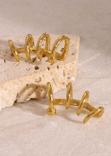 Jieding European and American stainless steel U-shaped earrings have a sense of luxury, no piercings, ear bone clips, niche earrings, titanium steel earrings, cross-border