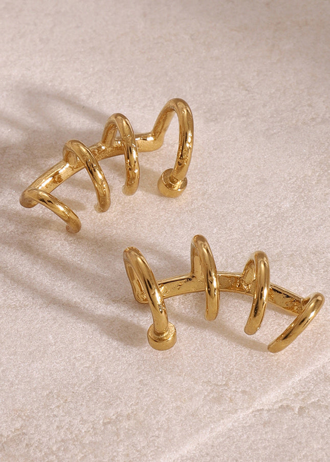 Jieding European and American stainless steel U-shaped earrings have a sense of luxury, no piercings, ear bone clips, niche earrings, titanium steel earrings, cross-border