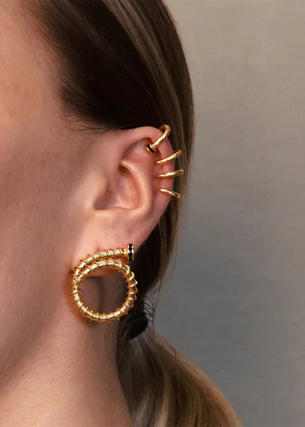 Jieding European and American stainless steel U-shaped earrings have a sense of luxury, no piercings, ear bone clips, niche earrings, titanium steel earrings, cross-border