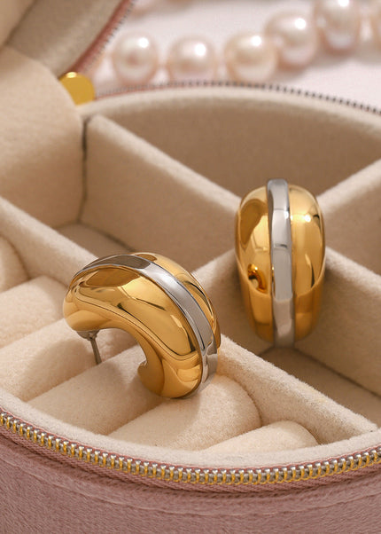 Jieding European and American titanium steel earrings niche high-end earrings stainless steel waterdrop earrings cross-border jewelry