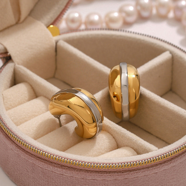 Jieding European and American titanium steel earrings niche high-end earrings stainless steel waterdrop earrings cross-border jewelry