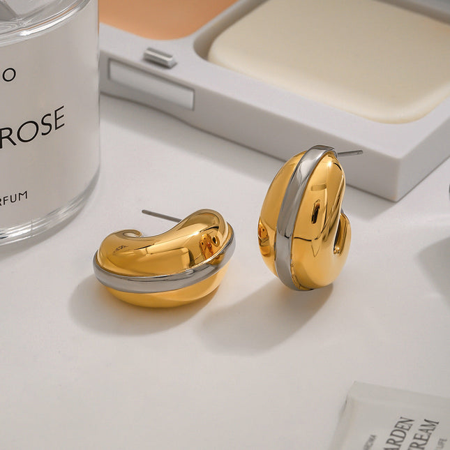 Jieding European and American titanium steel earrings niche high-end earrings stainless steel waterdrop earrings cross-border jewelry