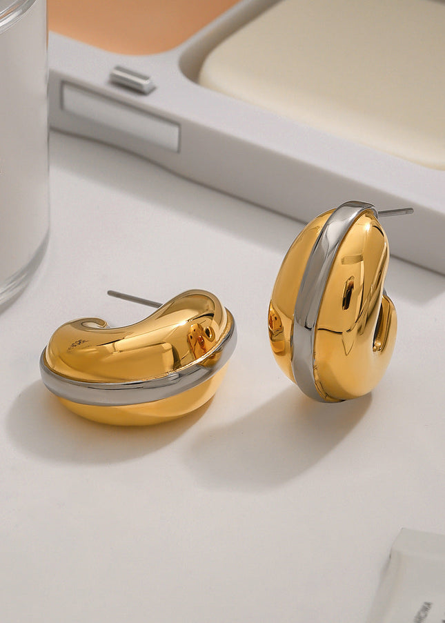 Jieding European and American titanium steel earrings niche high-end earrings stainless steel waterdrop earrings cross-border jewelry