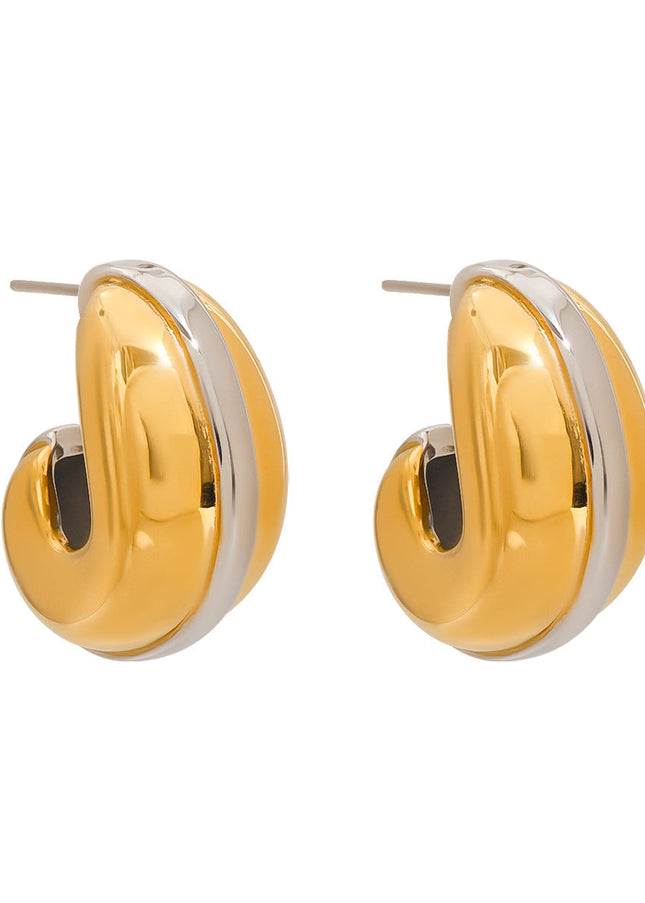 Jieding European and American titanium steel earrings niche high-end earrings stainless steel waterdrop earrings cross-border jewelry